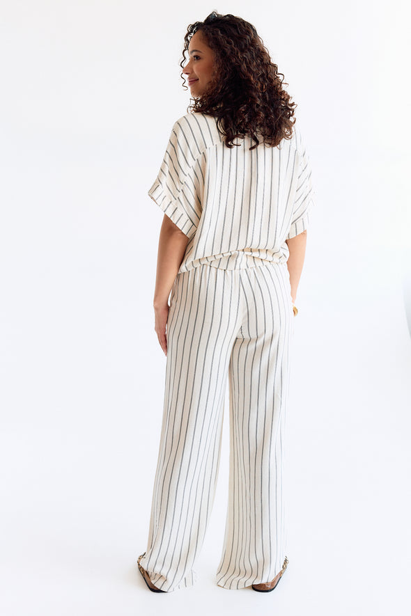 Viva Giulia Sun Pants Sandshell/Pinstripe