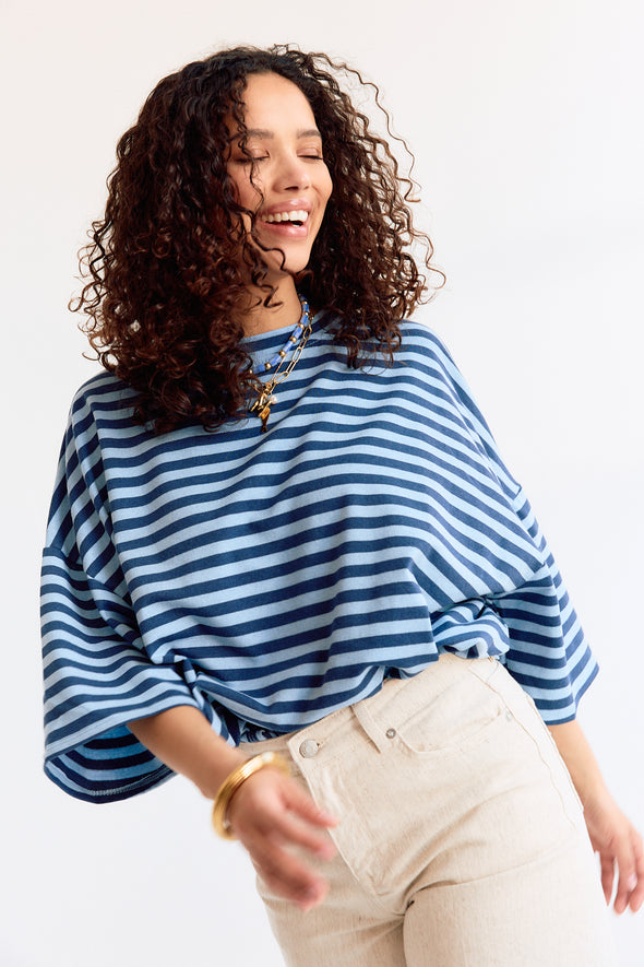 Max Oversized T-Shirt Navy Stripes