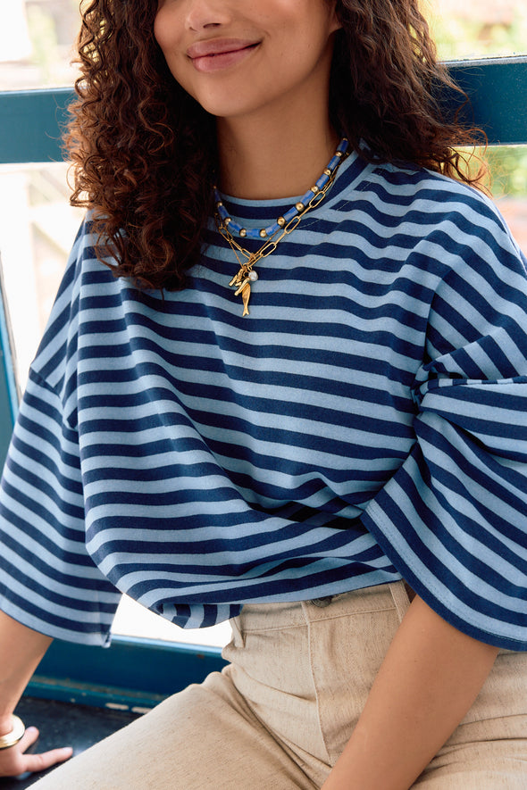 Max Oversized T-Shirt Navy Stripes