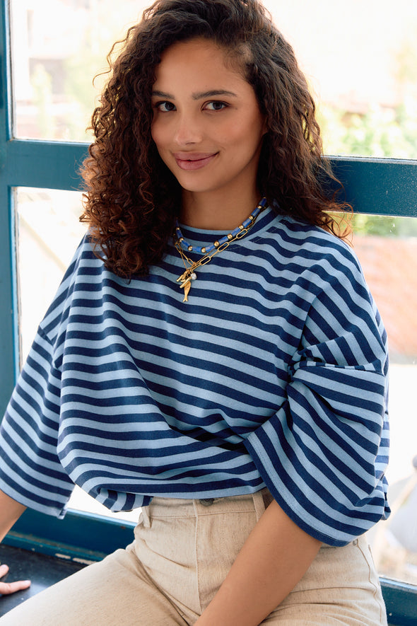 Max Oversized T-Shirt Navy Stripes