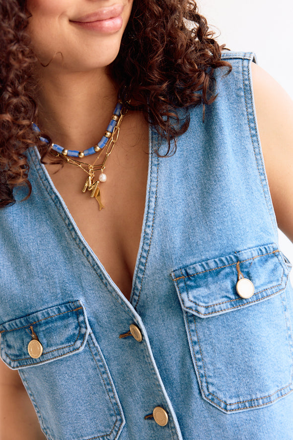 Albertine Dress Denim Blue