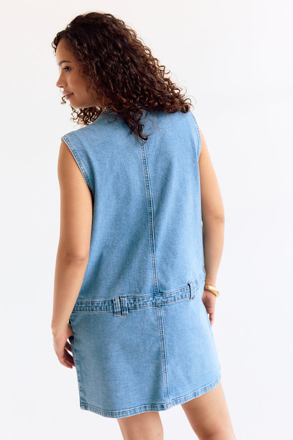 Albertine Dress Denim Blue