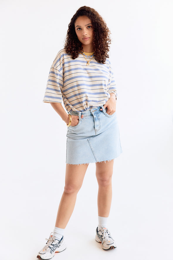 Jim Braided Denim Skirt