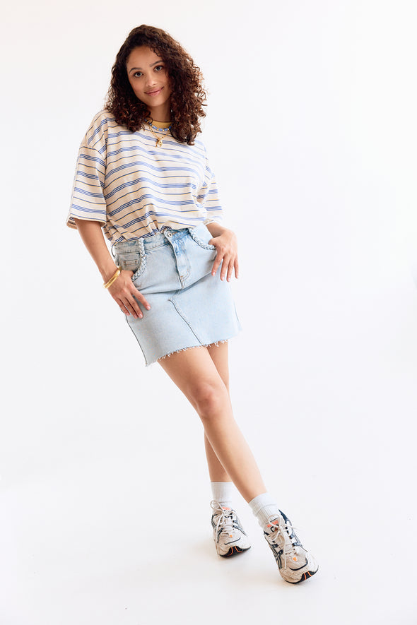 Jim Braided Denim Skirt