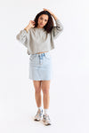Demi Waffle LS Top Light Grey Melange