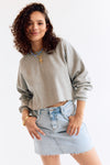 Demi Waffle LS Top Light Grey Melange