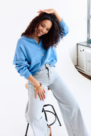 Jeanne Cardigan Sky Blue