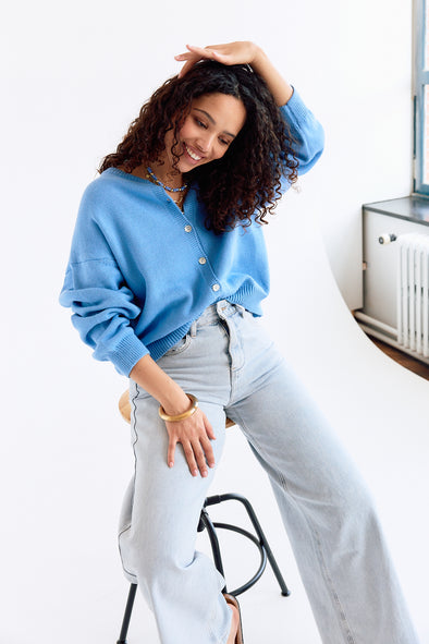 Jeanne Cardigan Sky Blue