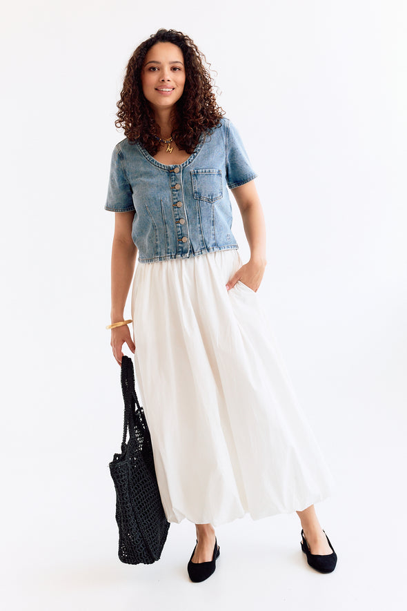 Jolie SS Short Denim Top