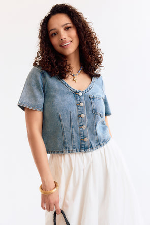 Jolie SS Short Denim Top