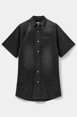May Shirtdress Washed Black