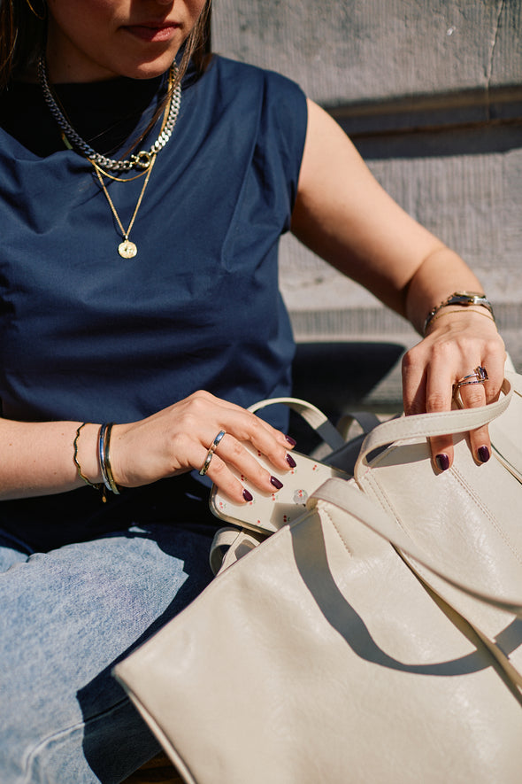 Towny Soft Structure Bag White Sand