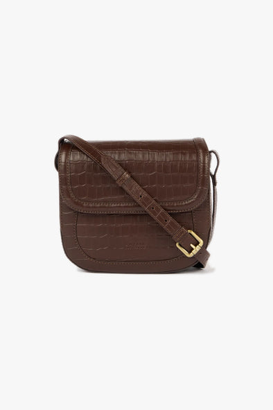 Nina Leather Bag Chocolate Croco