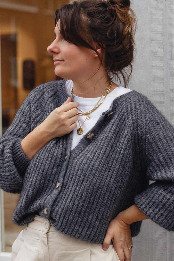 Mila Cardigan Heather Grey