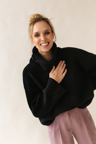 Sefika Rollneck Knit Black