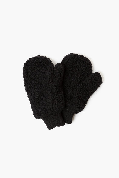 Teddy Mittens Black