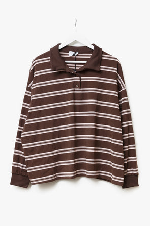 Samuel LS Polo Coffee Stripes