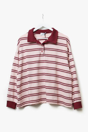 Samuel LS Polo Pink Stripes