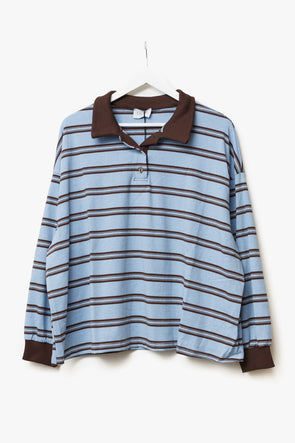 Samuel LS Polo Blue Stripes