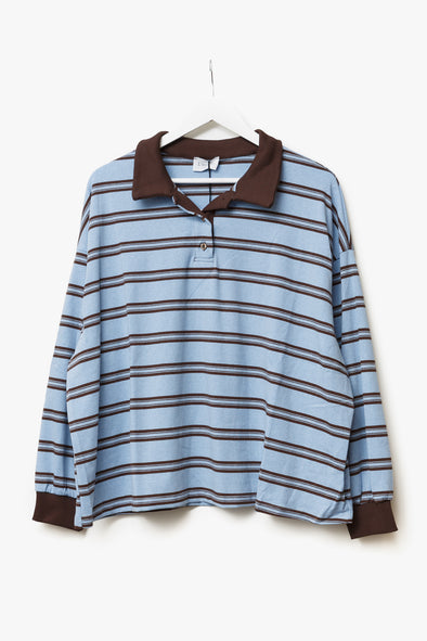 Samuel LS Polo Blue Stripes