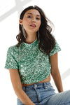 Fox Sequins Top Green