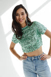 Fox Sequins Top Green