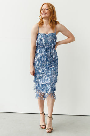 Astella Dress Midi Blue