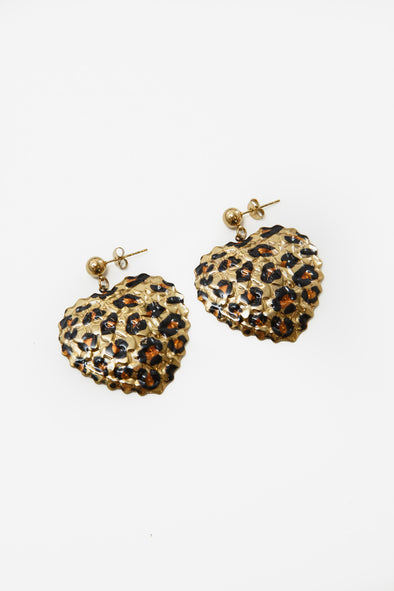 You Have My Heart Leopard earrings