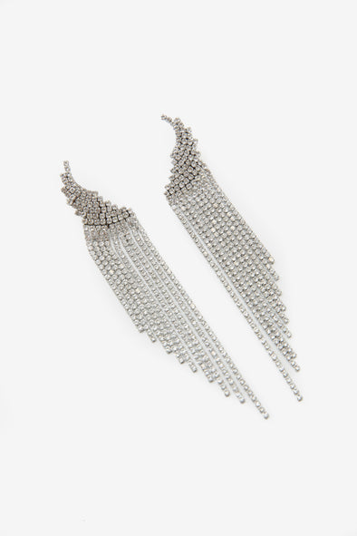 Drip Drop Silver Chandelier Earrings