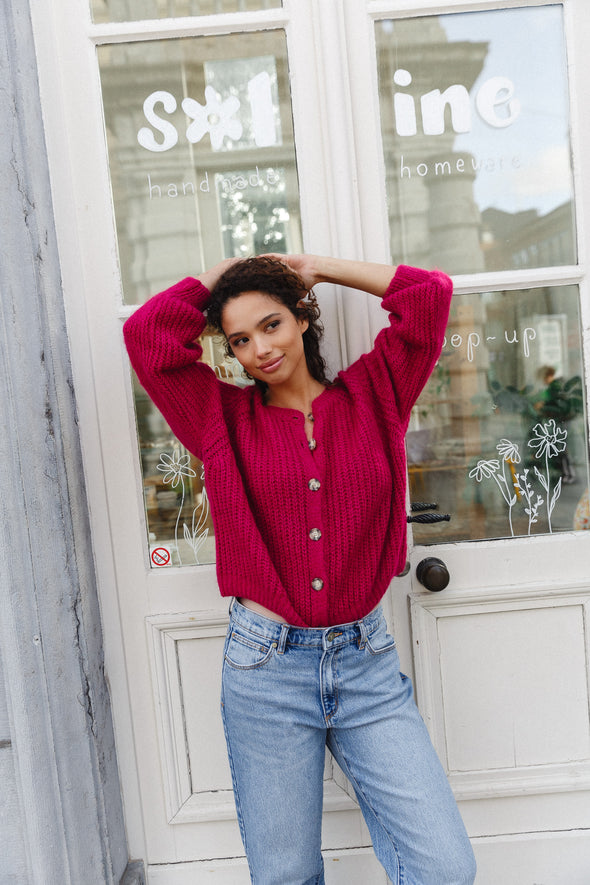 Mila Cardigan Raspberry
