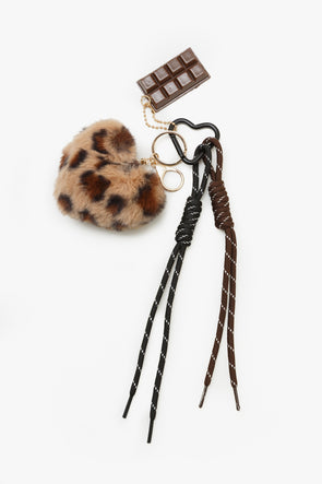 Leopard Heart Bag Charm