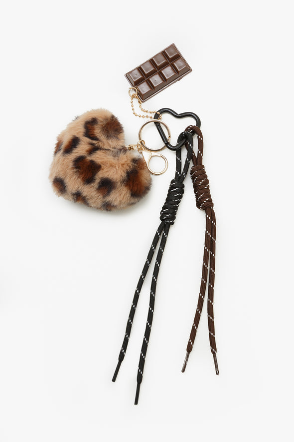 Leopard Heart Bag Charm