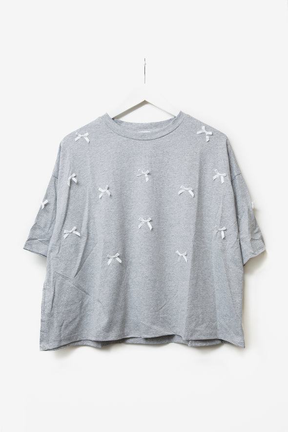 Gia Grey Bow T-Shirt