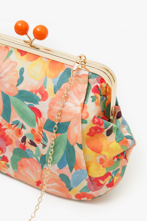 Georgette Clutch Multi Flowers