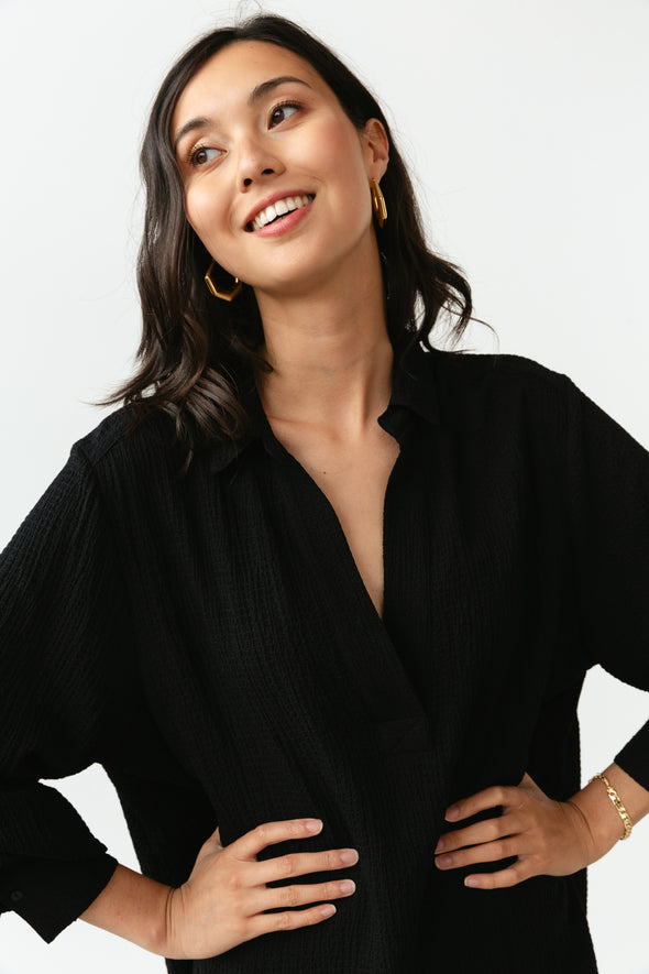 Selena Shirtdress Black