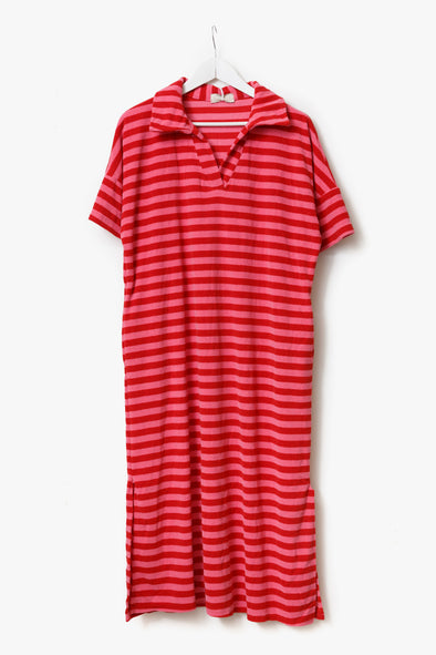 Bourges Terry Dress Striped Red