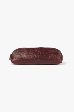 Pencil Case Dark Cherry Croco Small