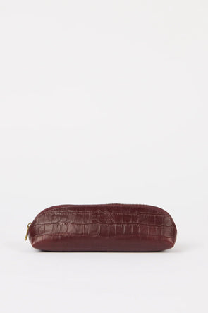 Pencil Case Dark Cherry Croco Small