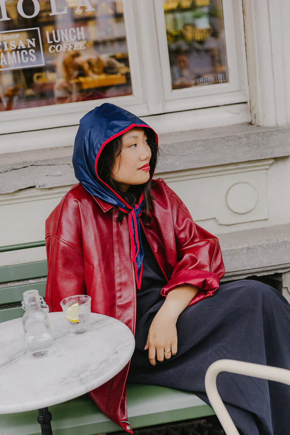 Julia Raincap Navy/Cherry Red