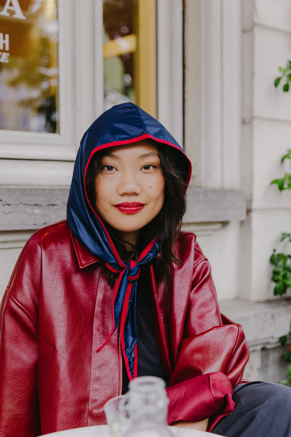 Julia Raincap Navy/Cherry Red