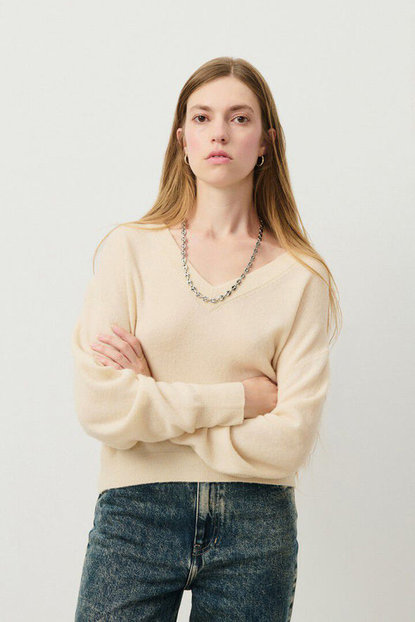 Raxow V-Neck Knit Naturel