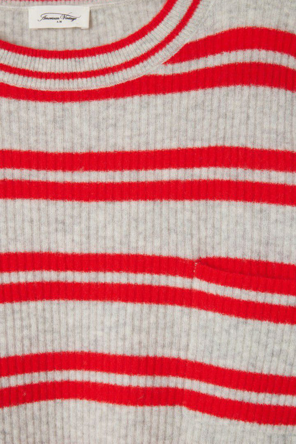 Raxow Knit Stripes Grey Strawberry