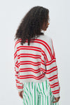 Raxow Knit Stripes Grey Strawberry