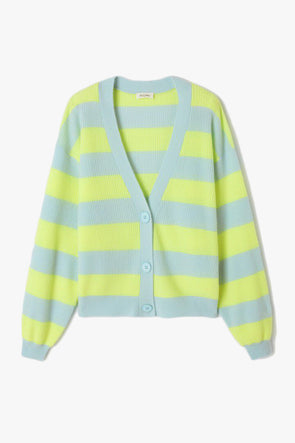 Raxow Cardigan Neon Yellow Stripes