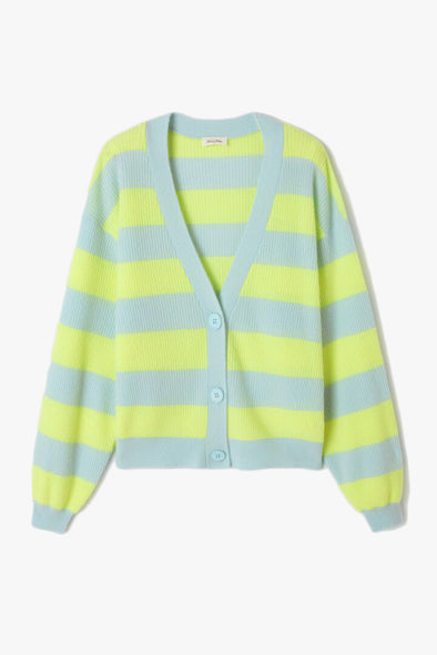 Raxow Cardigan Neon Yellow Stripes