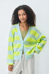 Raxow Cardigan Neon Yellow Stripes