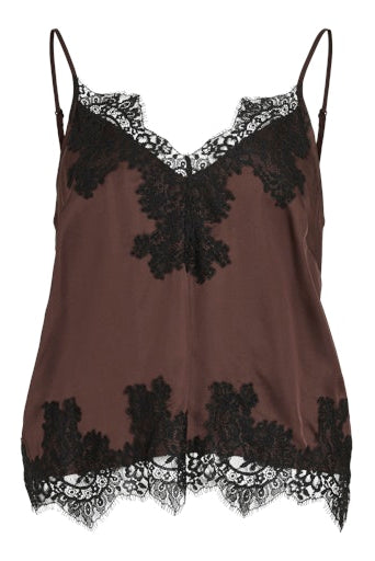Lace Singlet Top Chicory Coffee