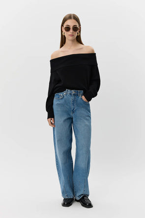 Sawa Offshoulder Sweater Black