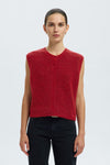 Lulu Button Vest Red
