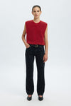 Lulu Button Vest Red